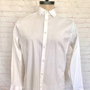 Theory Mens Crisp White Long Sleeve Dress Shirt - Size 16.5 R